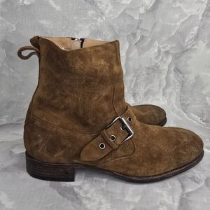 John Varvatos Essex Artisan Suede Buckle Boots